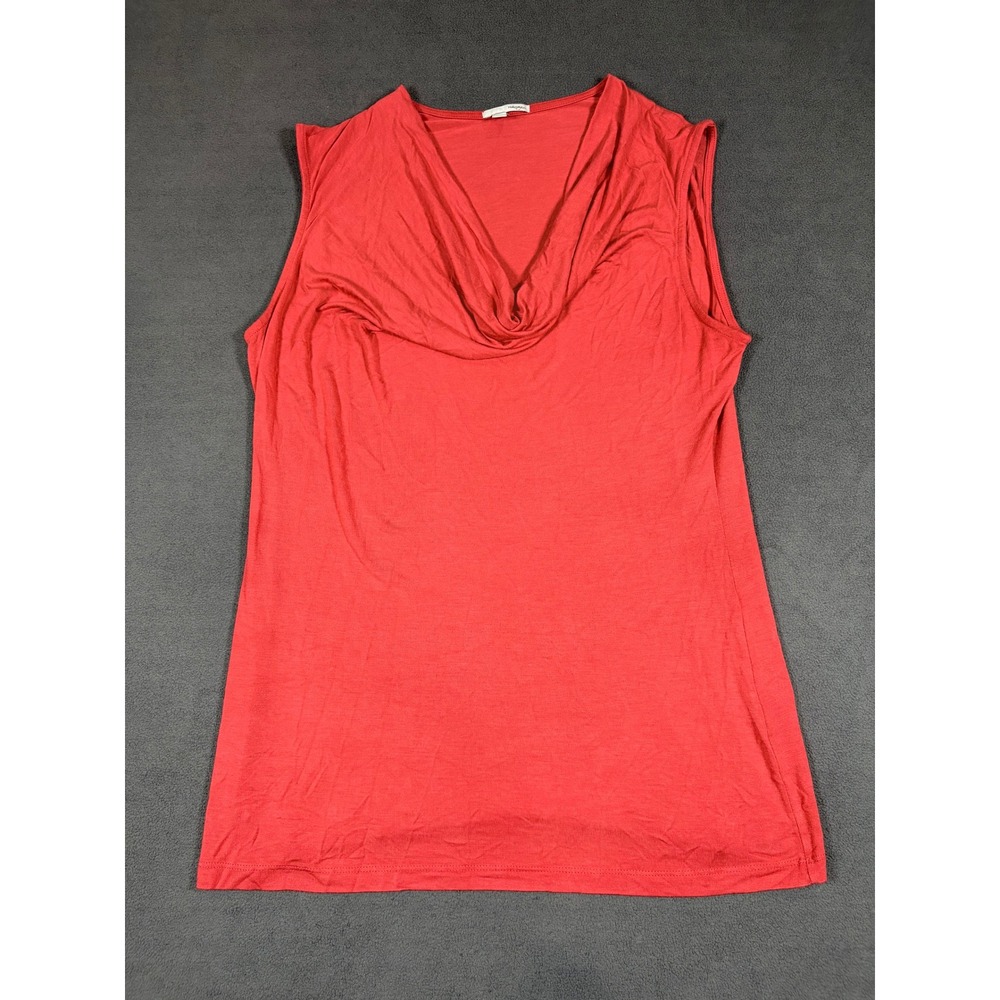 Halogen Tank Top Women Large Petite Red Cowl Neck Micro Modal Stretch Sleeveless